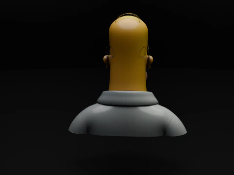 Homer Simpson Stylized Bust 3D Print Model STL Low-poly 3D print model 3D Print Model