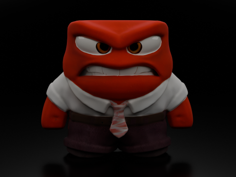 Cartoon Angry Man Free 3D Print Test Free low-poly 3D print model 3D Принт Модель