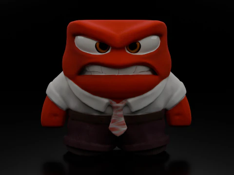 漫画の怒っている人の無料3Dプリントテスト無料の低ポリ3Dプリントモデル 3Dプリントモデル