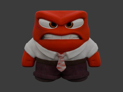 Cartoon Angry Man Free 3D Print Test Free low-poly 3D print model 3D Print Model