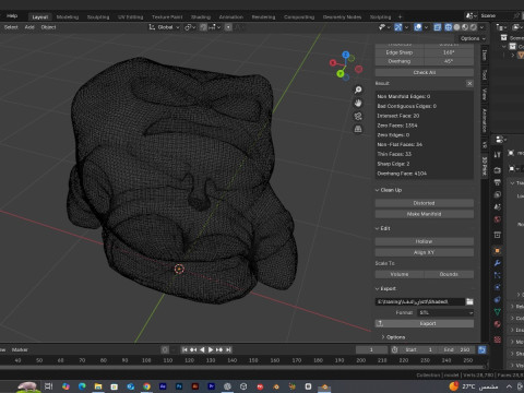 Cartoon Angry Man Free 3D Print Test Free low-poly 3D print model 3D Print Model