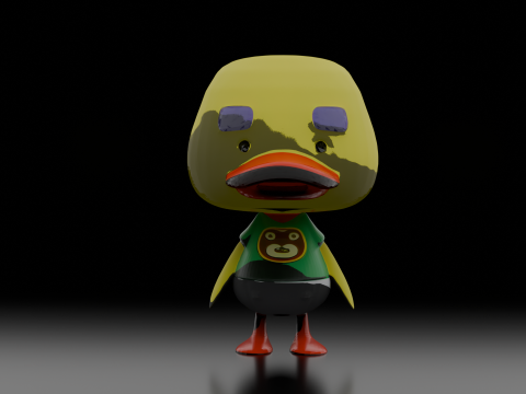 Printable 3D Duck Model STL File for Toy Decoration or Display Low-poly 3D print model 3Dモデル