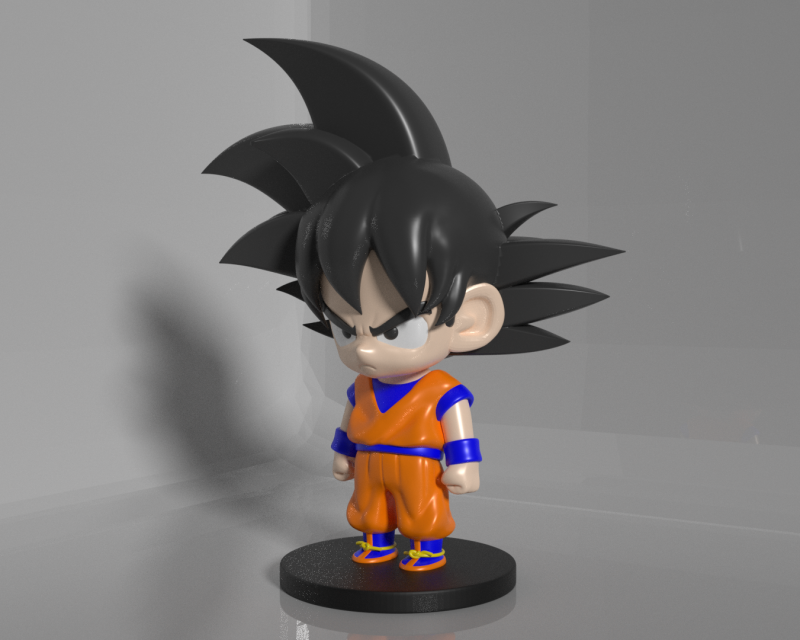 Goku chibi version 3D Print Model .c4d .max .obj .3ds .fbx .stl .blend 