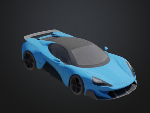 Stylized Low Poly Car Game Ready Vehicle Asset 3D Модель