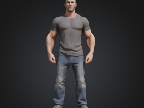 Realistic Male 3D Character Ready Textured 3D Модель