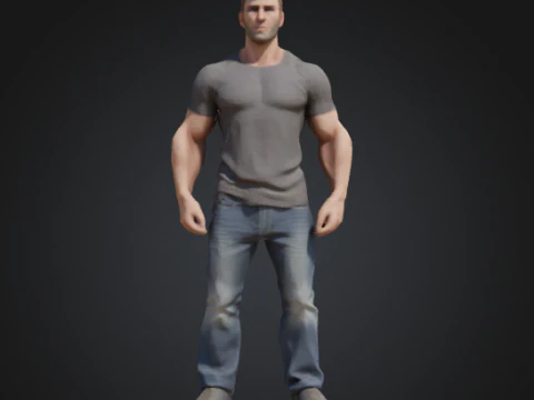 Personaggio 3D realistico maschile pronto strutturato Modello 3D