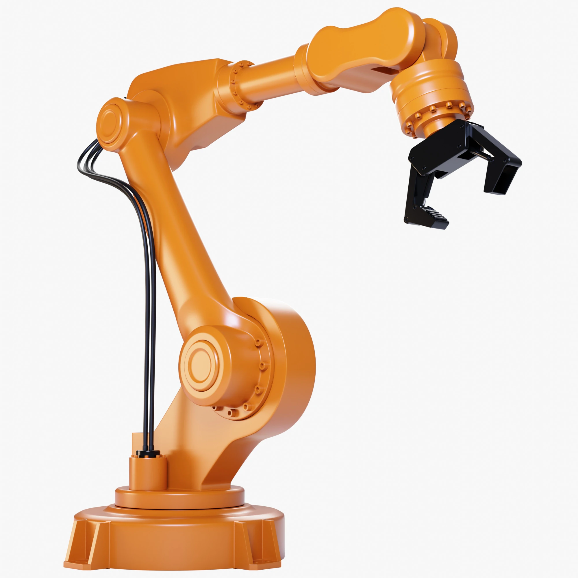 Industrial Robot Arm 3D Model .c4d .max .obj .3ds .fbx .stl .blend