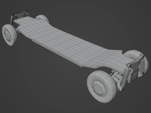 Skateboard elettrico Modello 3D