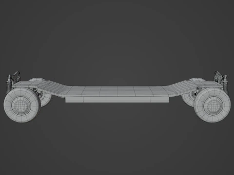 Skateboard elettrico Modello 3D