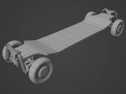 Skateboard elettrico Modello 3D