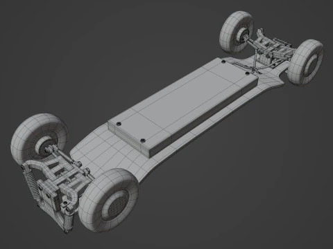 Skateboard elettrico Modello 3D