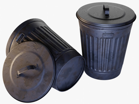Old Garbage Can 3D Model