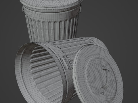 Old Garbage Can 3D Model