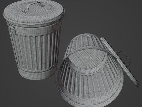 Old Garbage Can 3D Model