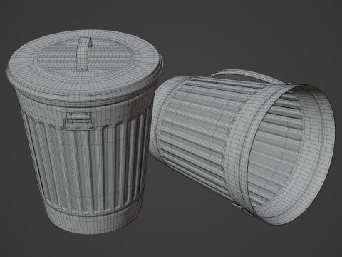 Old Garbage Can 3D Model