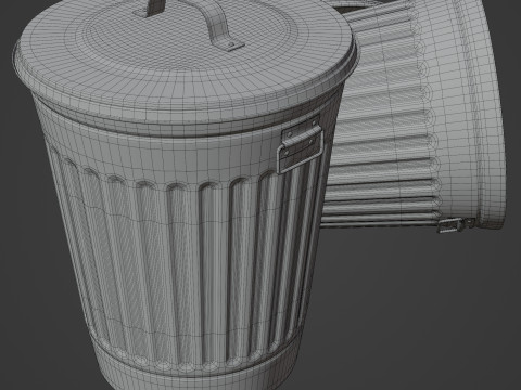 Old Garbage Can 3D Model