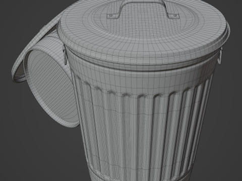 Old Garbage Can 3D Model