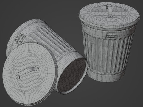Old Garbage Can 3D Model