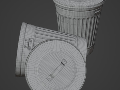Old Garbage Can 3D Model