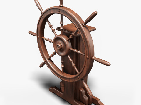 Old Ship Wheel Model 3D
