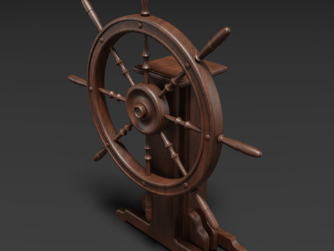 Old Ship Wheel Model 3D