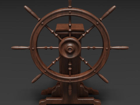 Old Ship Wheel Model 3D