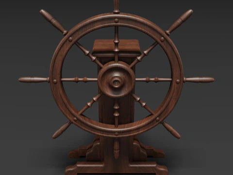 Old Ship Wheel 3D Model