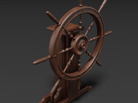 Old Ship Wheel Model 3D