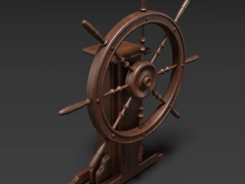 Old Ship Wheel 3D Model