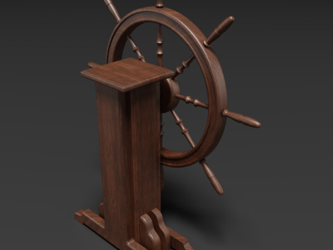 Old Ship Wheel Model 3D