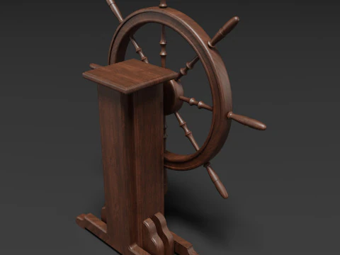 Old Ship Wheel 3D Model