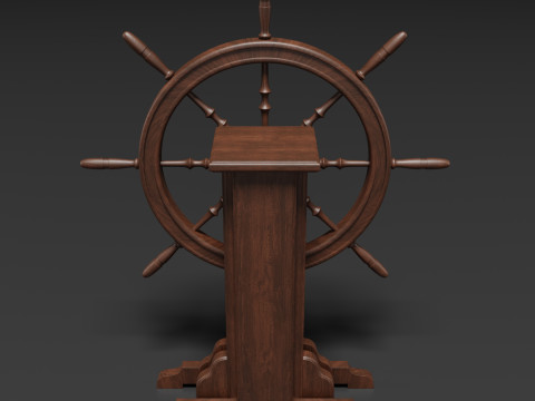 Old Ship Wheel Model 3D