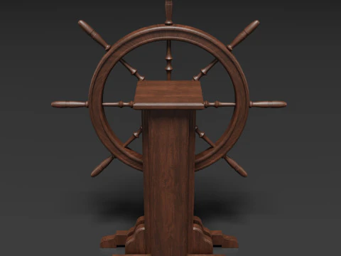 Old Ship Wheel 3D Model