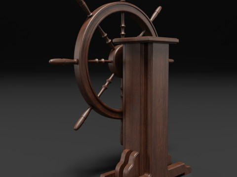 Old Ship Wheel Model 3D