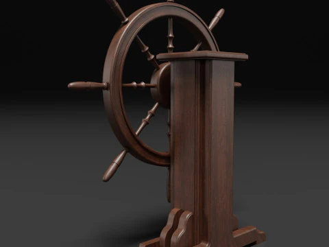 Old Ship Wheel 3D Model