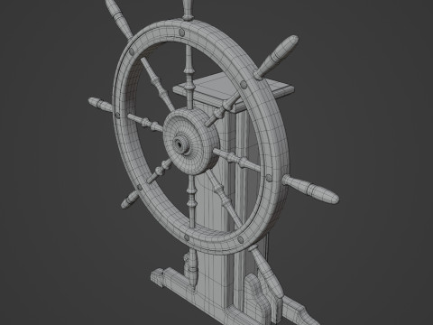 Old Ship Wheel Model 3D