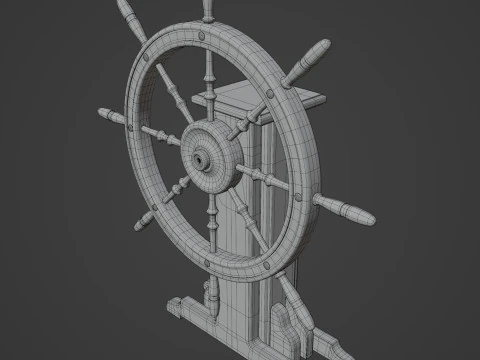 Old Ship Wheel 3D Model