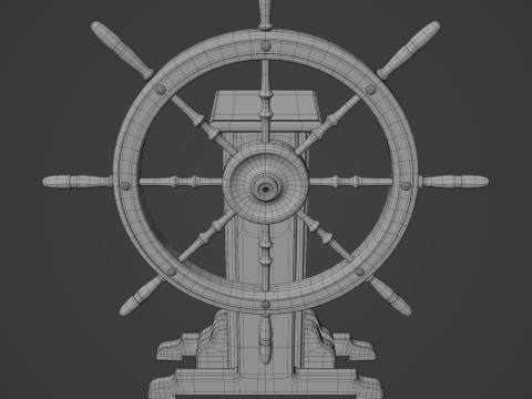 Old Ship Wheel Model 3D