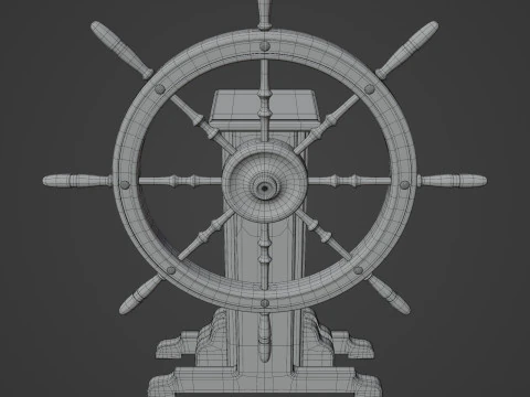 Old Ship Wheel 3D Model