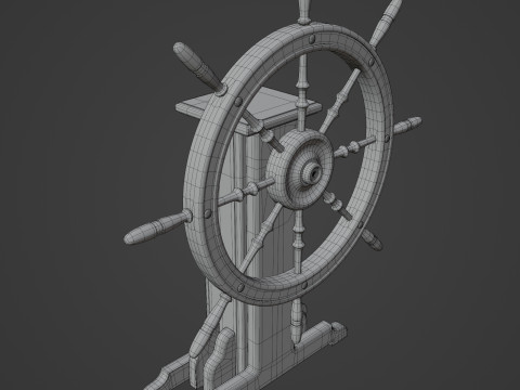 Old Ship Wheel Model 3D