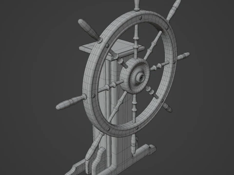 Old Ship Wheel 3D Model