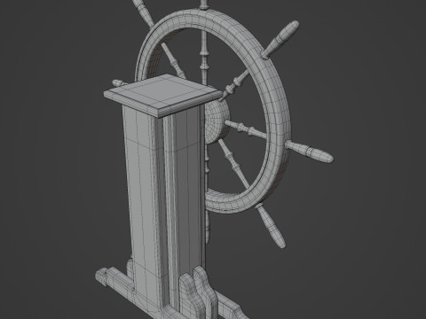 Old Ship Wheel Model 3D
