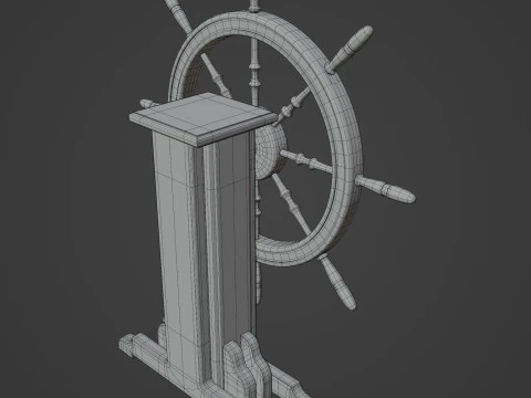 Old Ship Wheel 3D Model