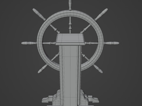 Old Ship Wheel Model 3D
