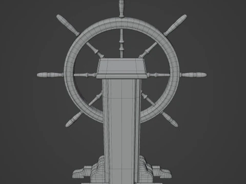 Old Ship Wheel 3D Model