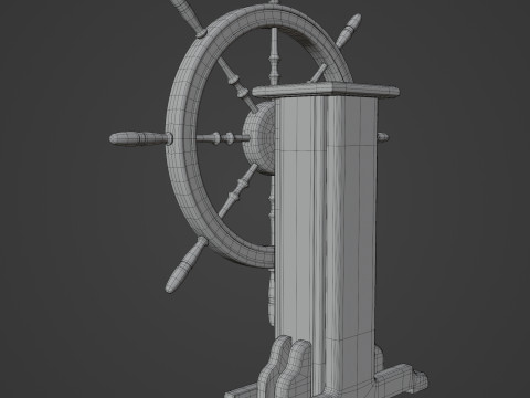 Old Ship Wheel Model 3D
