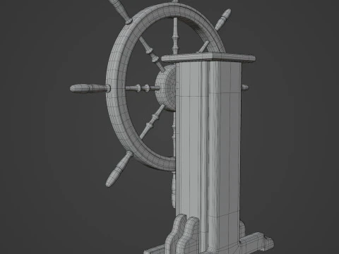 Old Ship Wheel 3D Model