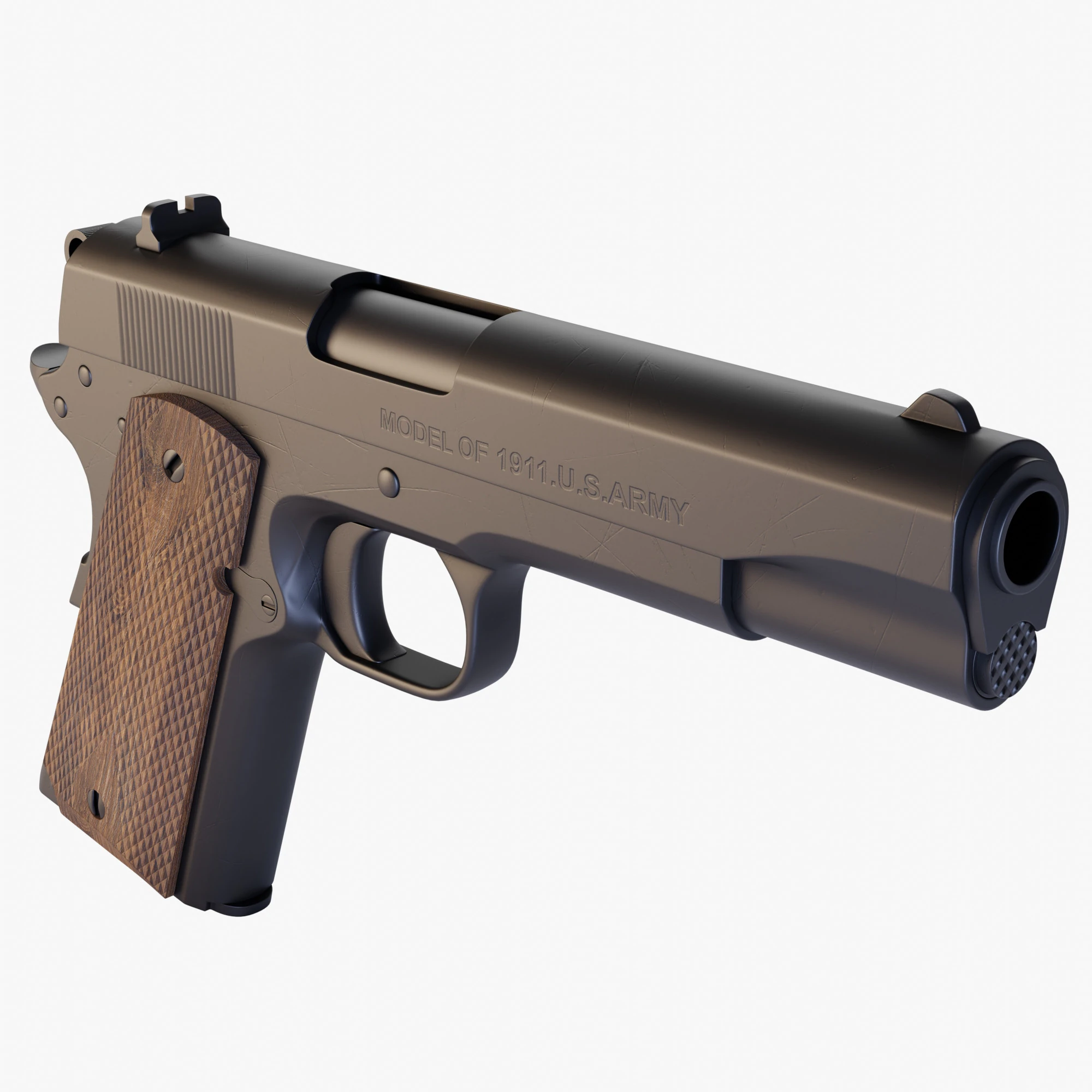 Colt 1911 3D Model .c4d .max .obj .3ds .fbx .stl .blend 