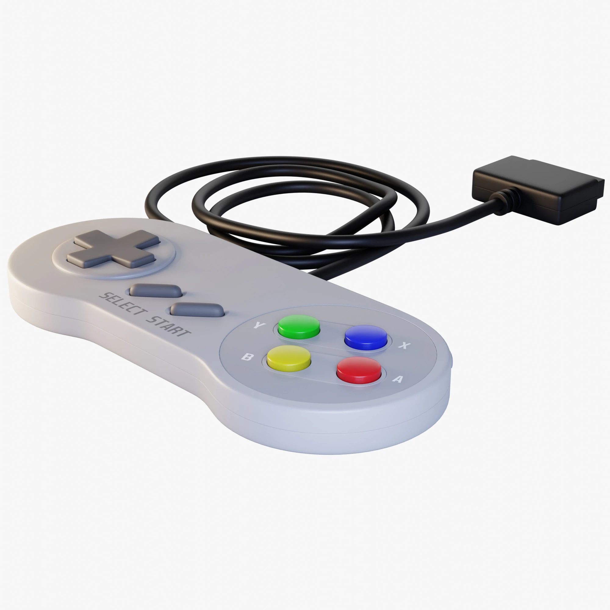 Retro Gamepad 3D Model .c4d .max .obj .3ds .fbx .stl .blend