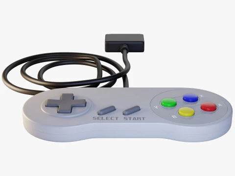 Retro Gamepad 3D Model